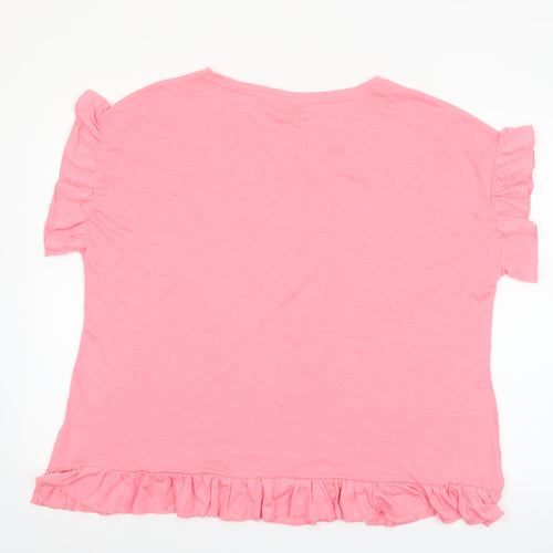 Marks and Spencer Women Pink Ruffle Jersey Nightshirt UK 22