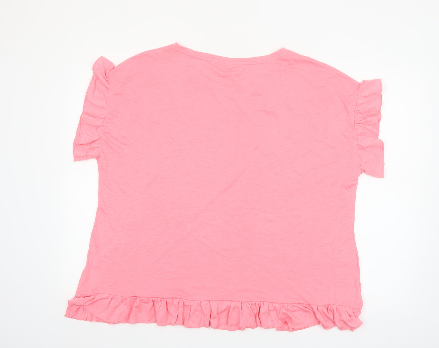Marks and Spencer Women Pink Ruffle Jersey Nightshirt UK 22