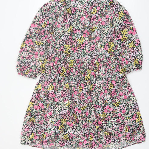 F&F Women's Multicoloured Floral A-Line V-Neck Dress Size 14