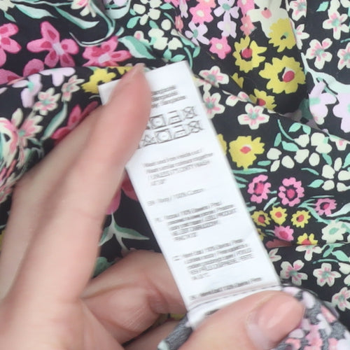 F&F Women's Multicoloured Floral A-Line V-Neck Dress Size 14