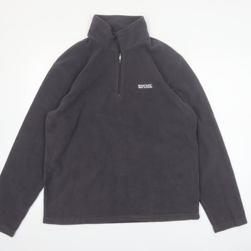 Regatta Mens Grey Fleece 1/4 Zip Pullover Sweatshirt L Outdoor