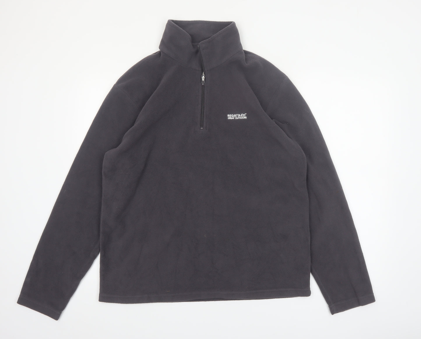 Regatta Mens Grey Fleece 1/4 Zip Pullover Sweatshirt L Outdoor