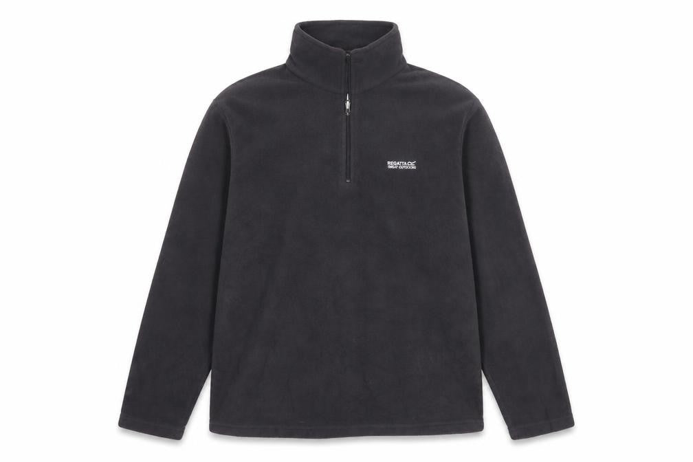 Front view of Regatta men’s grey fleece 1/4 zip pullover sweatshirt l outdoor