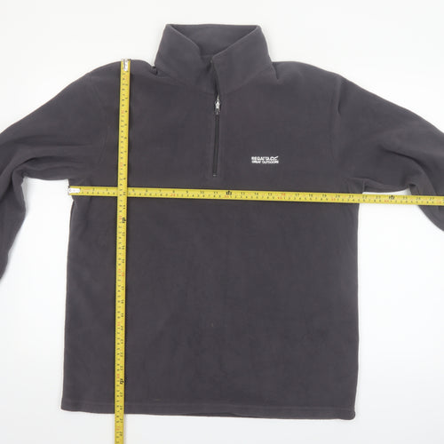 Regatta Mens Grey Fleece 1/4 Zip Pullover Sweatshirt L Outdoor