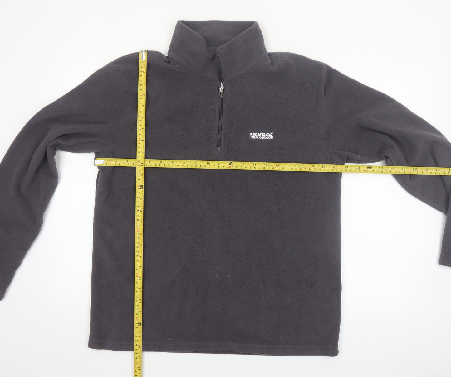 Regatta Mens Grey Fleece 1/4 Zip Pullover Sweatshirt L Outdoor
