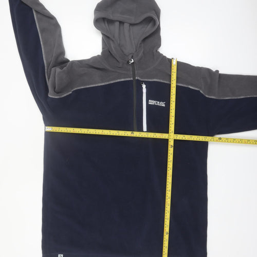 Regatta Men’s Blue Grey Fleece 1/4 Zip Pullover Hoodie 2XL