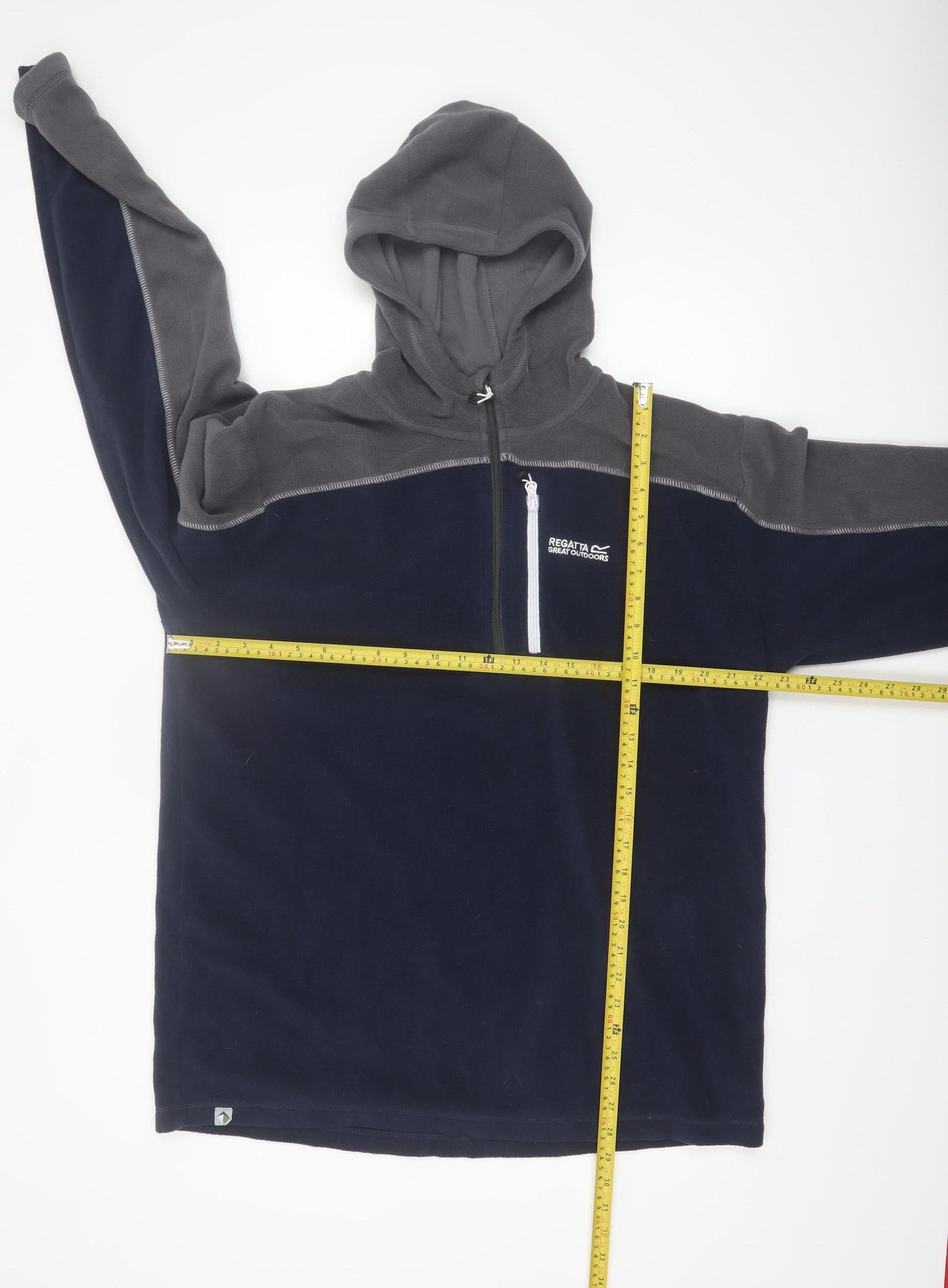 Regatta Men’s Blue Grey Fleece 1/4 Zip Pullover Hoodie 2XL