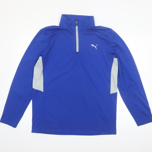 Puma Men's Blue M Athletic 1/4 Zip Sweatshirt Sports Top