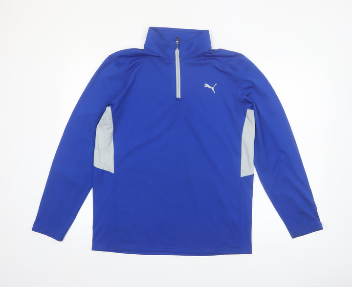 Puma Men's Blue M Athletic 1/4 Zip Sweatshirt Sports Top