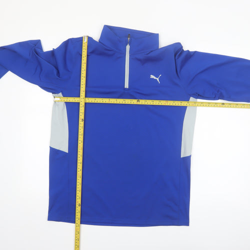 Puma Men's Blue M Athletic 1/4 Zip Sweatshirt Sports Top
