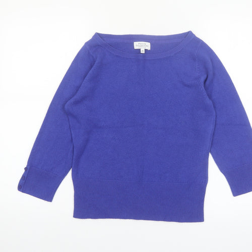 Debenhams Petite Purple Boat Neck 3/4 Sleeve Knit Jumper Size 10