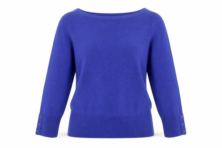 Debenhams Petite Purple Boat Neck 3/4 Sleeve Knit Jumper Size 10