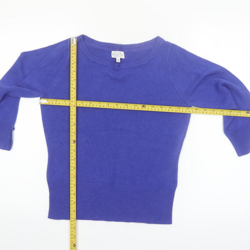Debenhams Petite Purple Boat Neck 3/4 Sleeve Knit Jumper Size 10