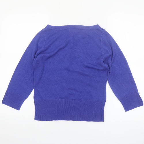 Debenhams Petite Purple Boat Neck 3/4 Sleeve Knit Jumper Size 10