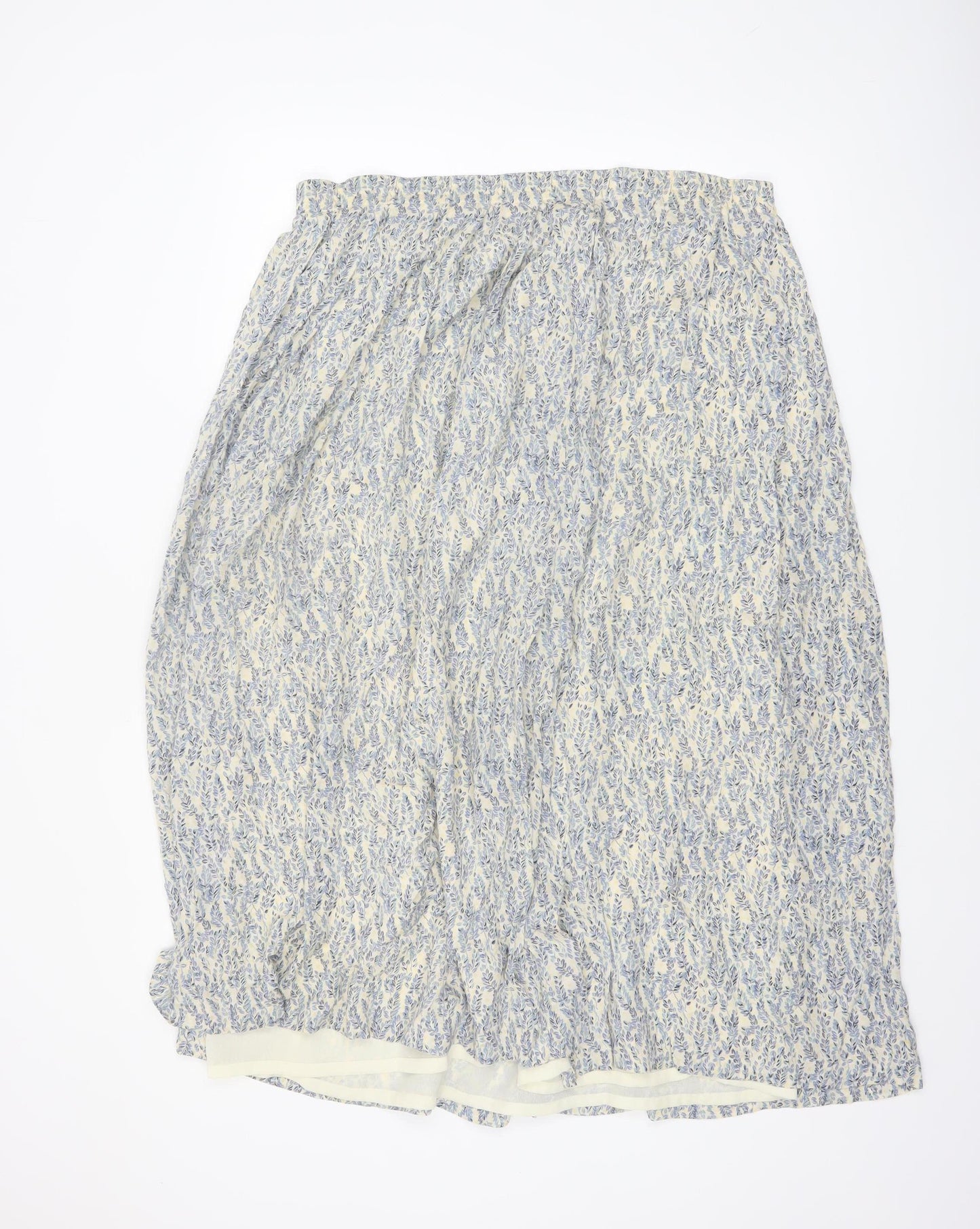 Theomiles Womens Blue Floral Silk Midi A-Line Skirt Size 12