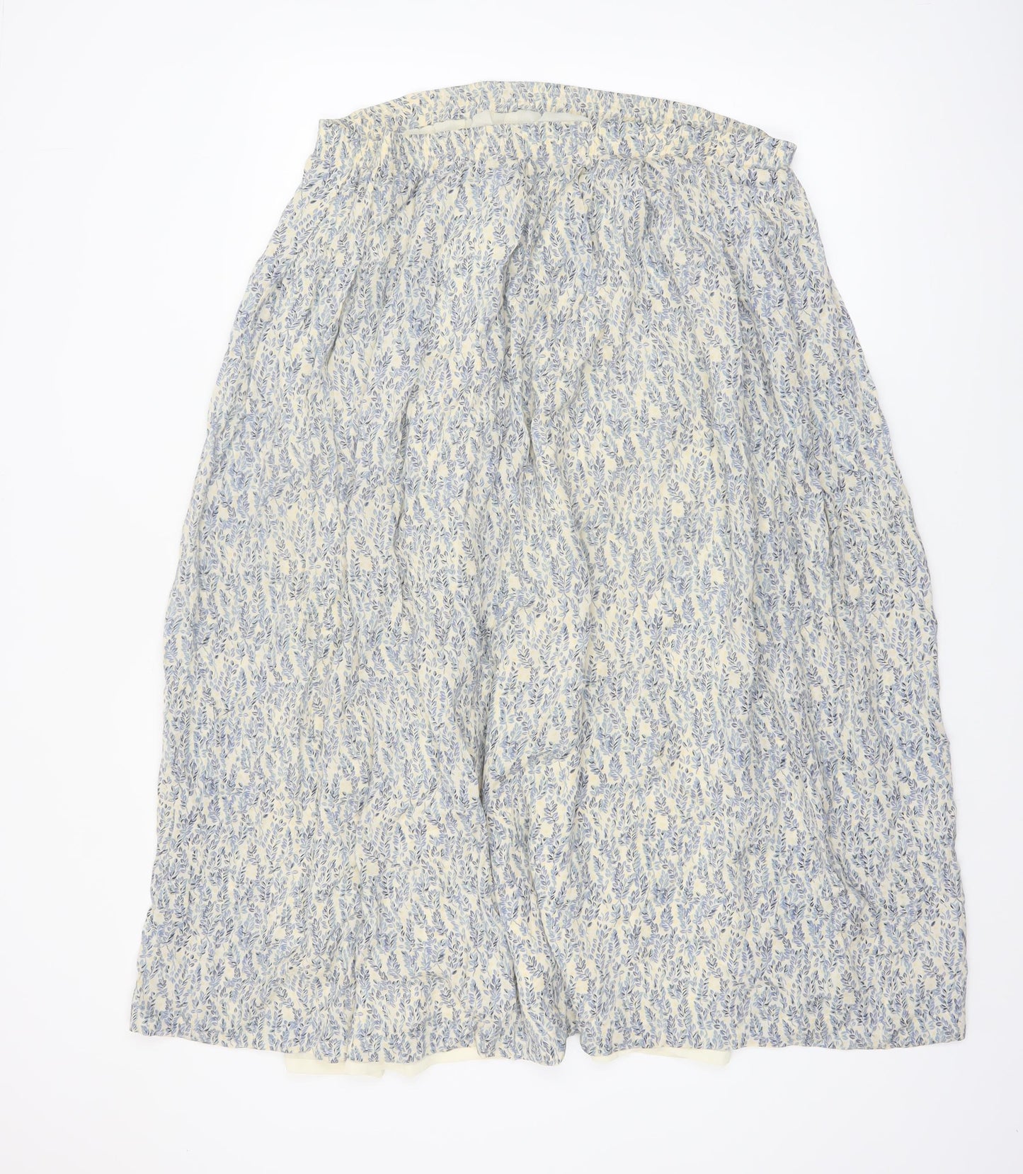 Theomiles Womens Blue Floral Silk Midi A-Line Skirt Size 12