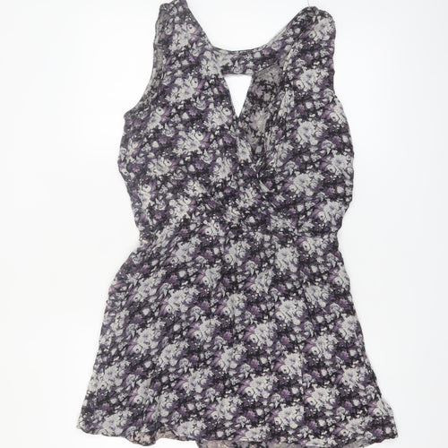 Miss Real Women’s Purple Floral Beaded Skater Dress Size 14