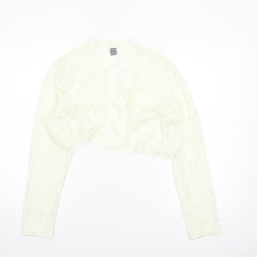 SHEIN Womens Ivory Lace Cropped Bolero Shrug Blouse XL