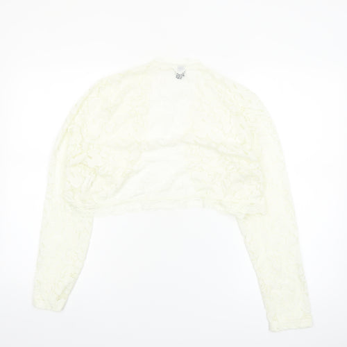 SHEIN Womens Ivory Lace Cropped Bolero Shrug Blouse XL