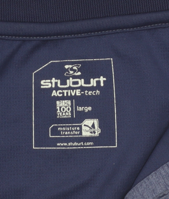 Stuburt Men's Blue Colourblock Golf Polo Shirt Size L