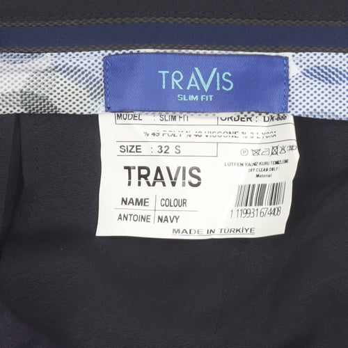 Travis Men's Navy Slim Fit Dress Pants Size 32S