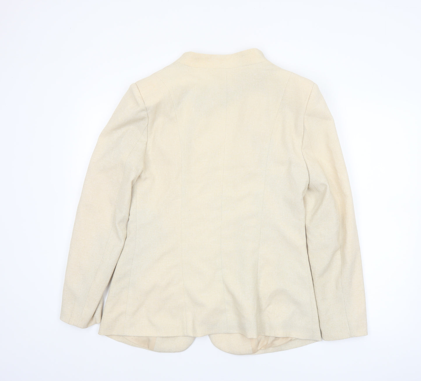 Nana Love Womens Beige L Slim Fit Biker Jacket with Zipped Pockets