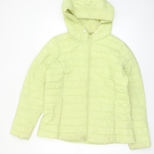 Dunnes Stores Women's Yellow Hooded Puffer Jacket Size 16