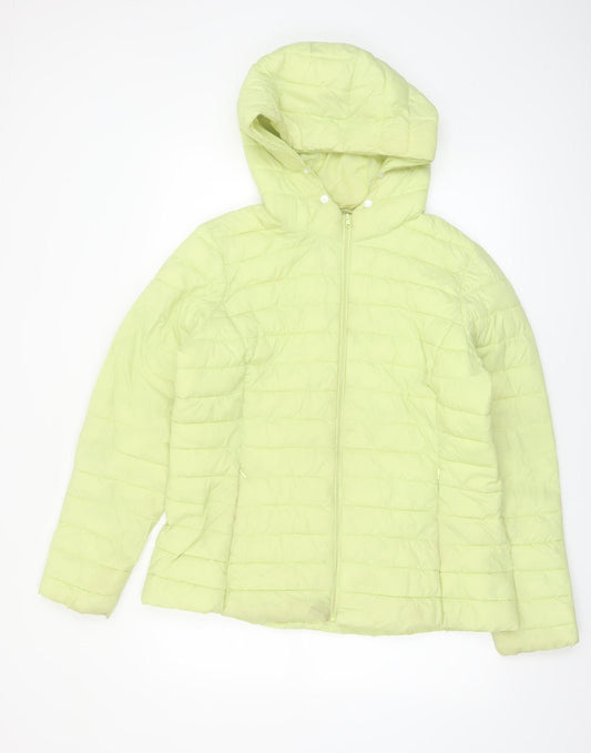 Dunnes Stores Women's Yellow Hooded Puffer Jacket Size 16