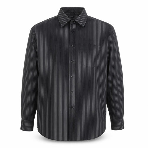 Cedarwood State Men's Black Striped Long Sleeve Button-Up Shirt Size 17