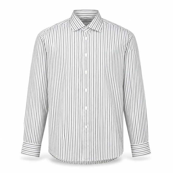 Jack & Jones Men’s White Striped Regular Fit Long Sleeve Cotton Shirt XL