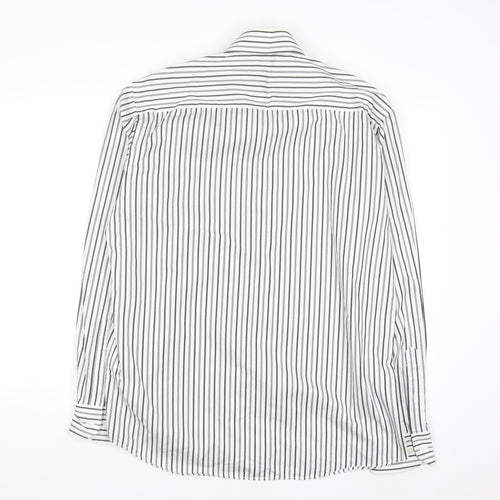 Jack & Jones Men’s White Striped Regular Fit Long Sleeve Cotton Shirt XL