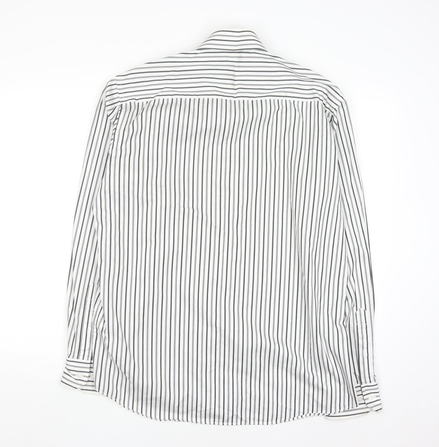 Jack & Jones Men’s White Striped Regular Fit Long Sleeve Cotton Shirt XL