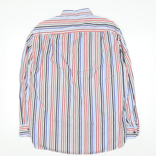 Casa Moda Men's Multicoloured Striped Cotton Button-Up Shirt L