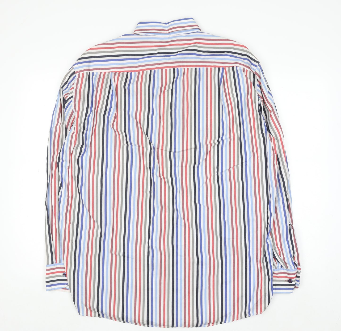 Casa Moda Men's Multicoloured Striped Cotton Button-Up Shirt L