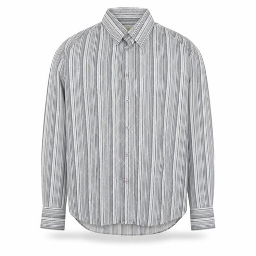 Jack & Jones Men’s Grey Striped 2XL Cotton Button-Up Shirt