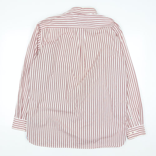 Tommy Hilfiger Men’s Red Striped Button-Down Cotton Shirt L