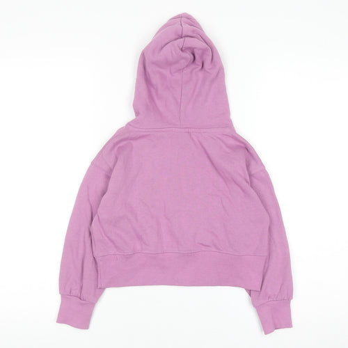 Zara Girls Purple Embroidered Pullover Hoodie - Size 6 Years