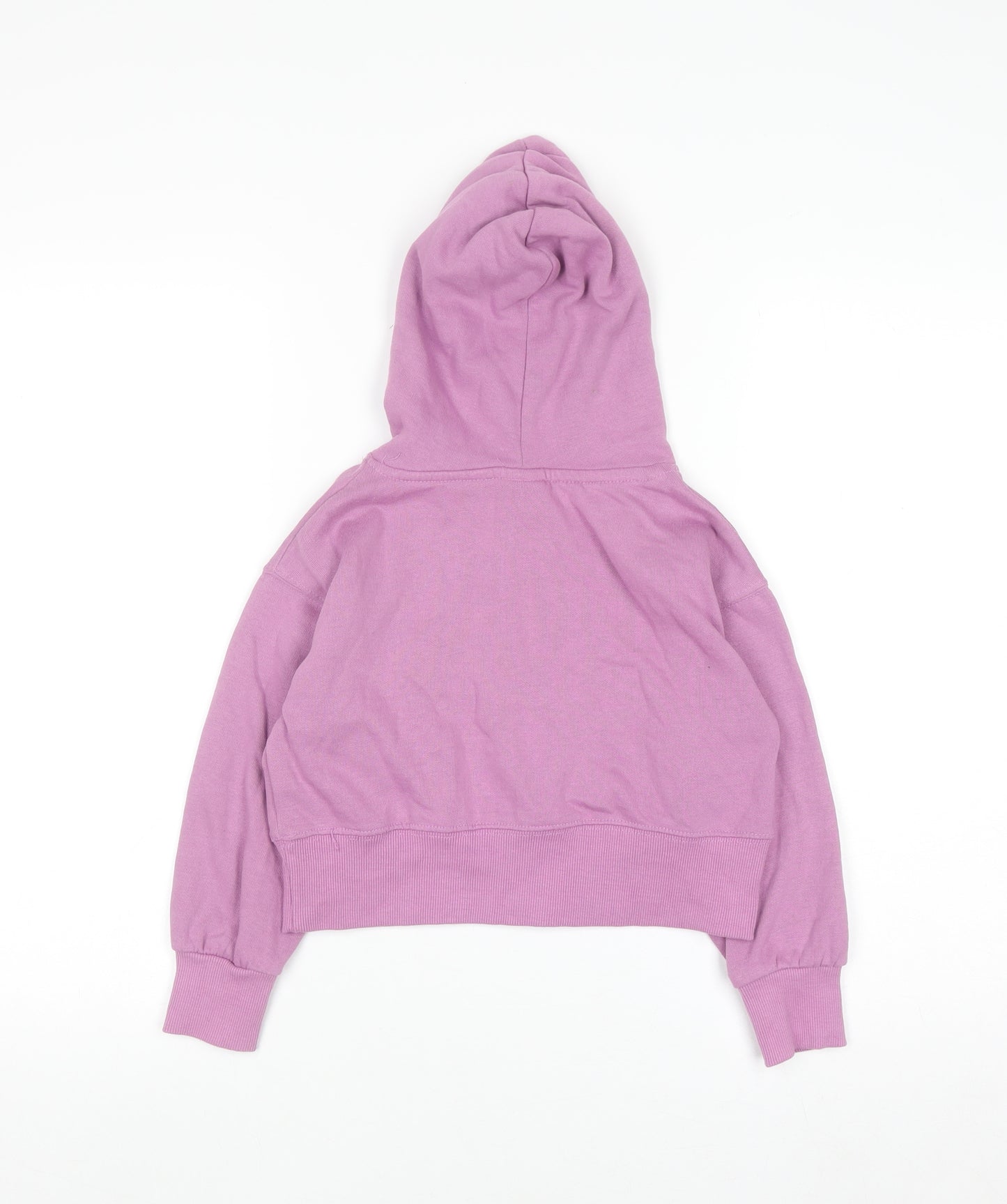 Zara Girls Purple Embroidered Pullover Hoodie - Size 6 Years