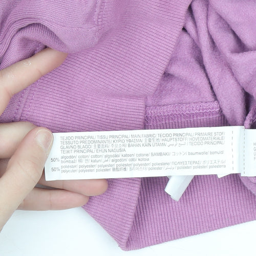 Zara Girls Purple Embroidered Pullover Hoodie - Size 6 Years