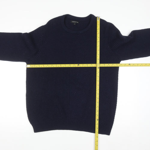 Red Herring Men's Blue Chunky Knit Crew Neck Jumper L