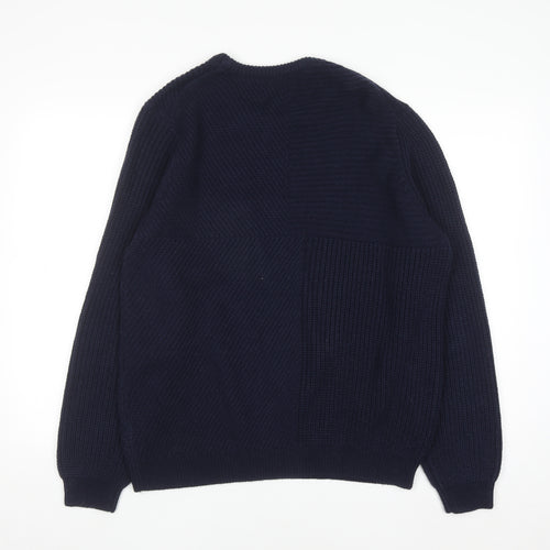 Red Herring Men's Blue Chunky Knit Crew Neck Jumper L