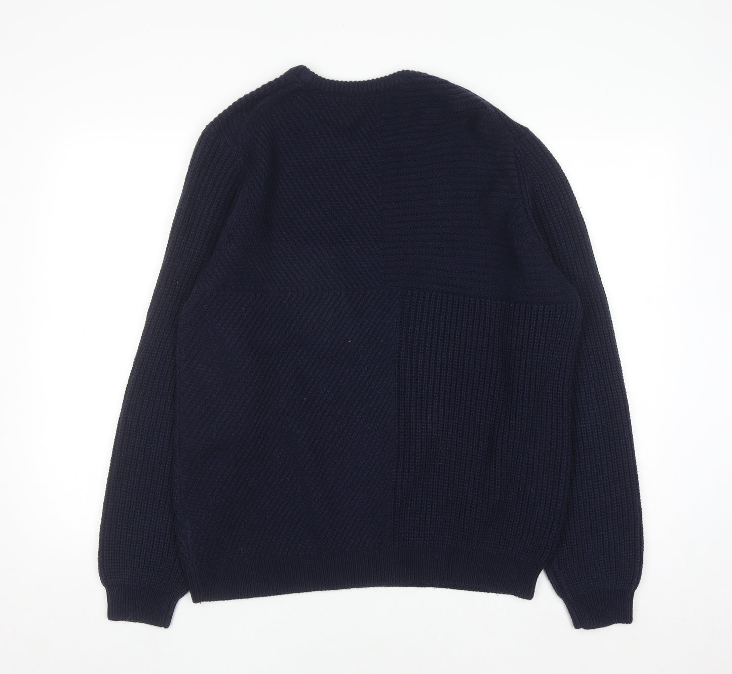 Red Herring Men's Blue Chunky Knit Crew Neck Jumper L