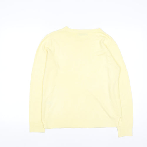 Marks and Spencer Women's Yellow Acrylic Crew Neck Jumper Size 12