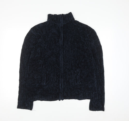 Tex Men's Blue XL Full Zip Chunky Knit Jumper