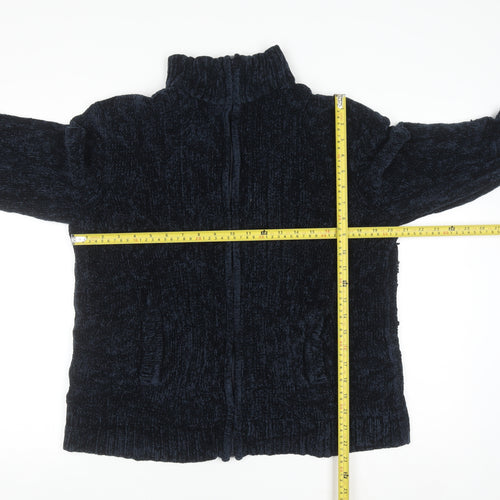 Tex Men's Blue XL Full Zip Chunky Knit Jumper