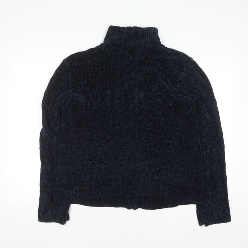 Tex Men's Blue XL Full Zip Chunky Knit Jumper
