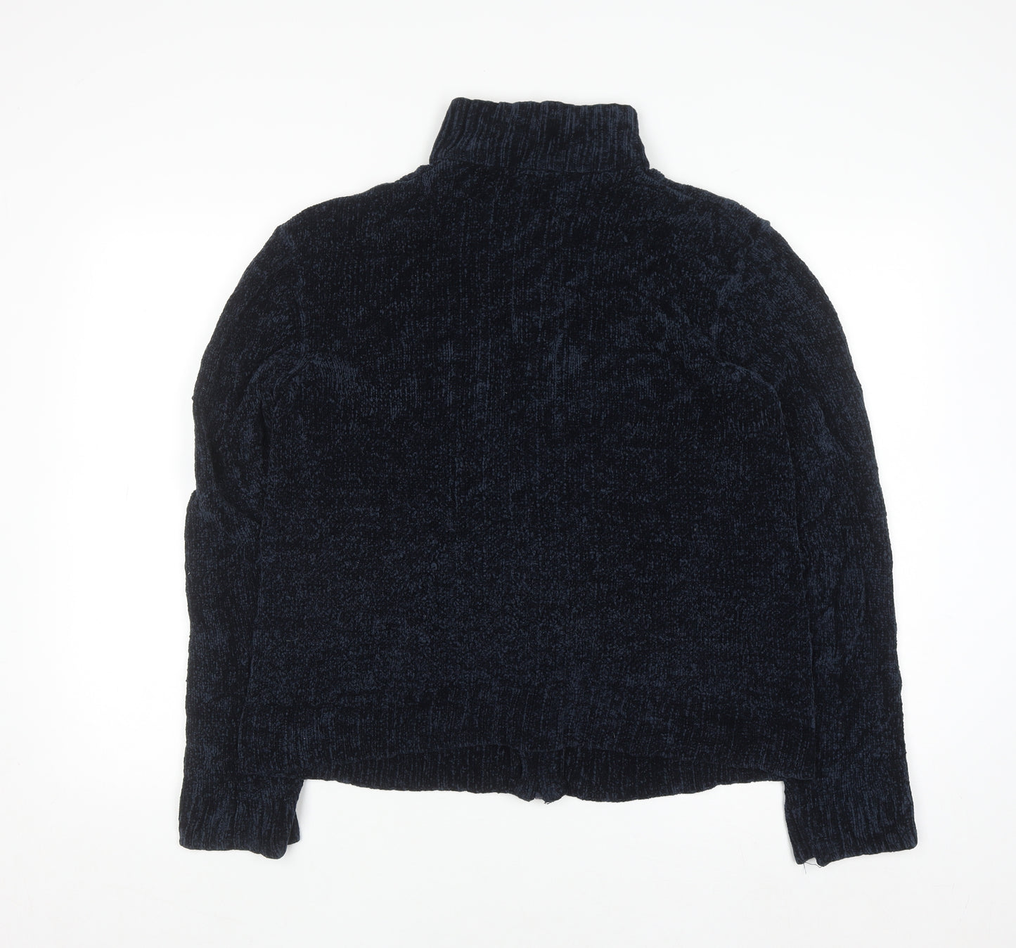 Tex Men's Blue XL Full Zip Chunky Knit Jumper