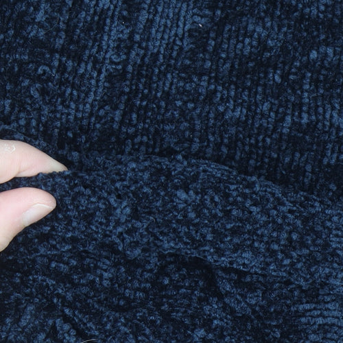 Tex Men's Blue XL Full Zip Chunky Knit Jumper