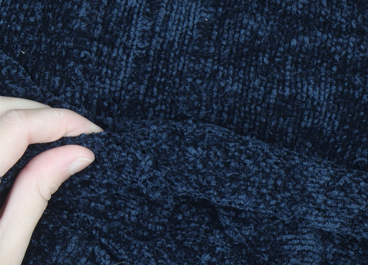 Tex Men's Blue XL Full Zip Chunky Knit Jumper