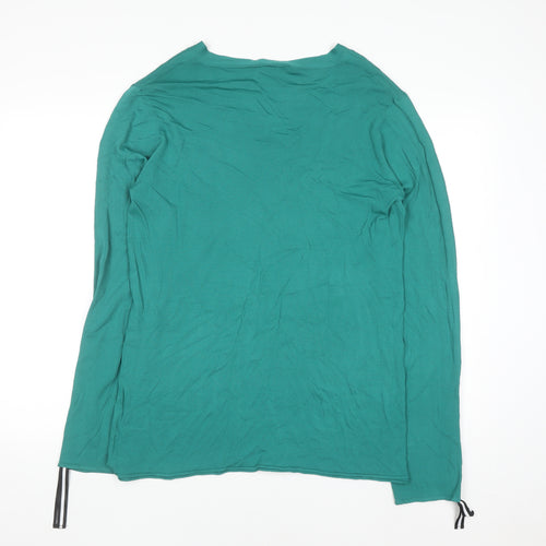Diana Gallesi Women's Green V-Neck Knit Pullover Jumper XL